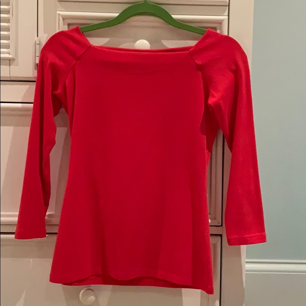 Red J Crew Long-Sleeve Shirt